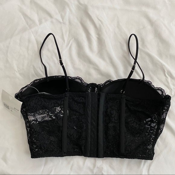 NWT Forever 21 floral lace cami bralette - black - size S - Picture 4 of 5